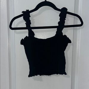 Black Cropped Tank Top